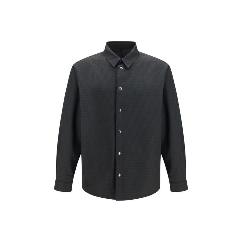 Fendi Black Polyester Pattern Men's Shirt